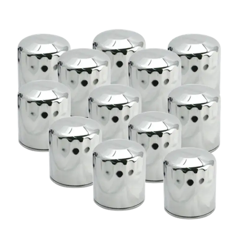 S&S Cycle 99-18 BT/2017+ M8/X-Wedge Chrome Oil Filter - 12 Pack, stylish chrome finish designed for motorcycles, pack of 12 for multiple oil changes.