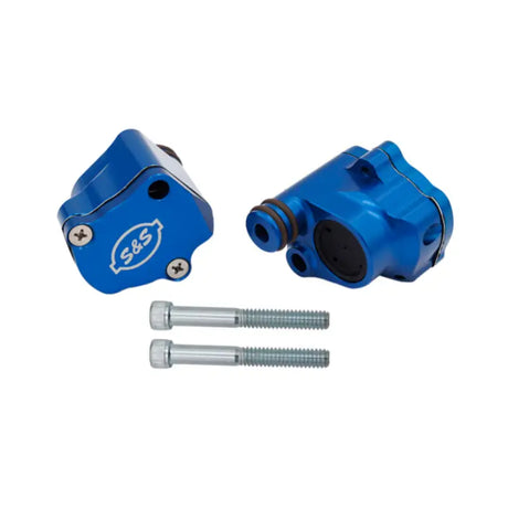 Blue motorcycle oil pumps with bolts for S&S Cycle M8 Models Billet Head Breather Kit