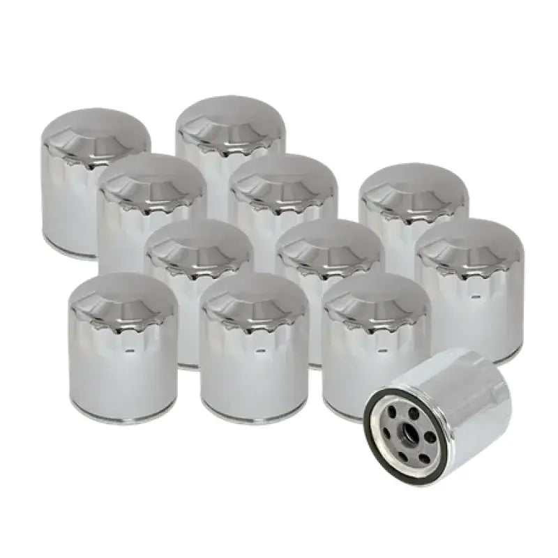 S&S Cycle Shovelhead Models Oil Filters - Chrome - 12 Pack for enhanced motorcycle performance and style.