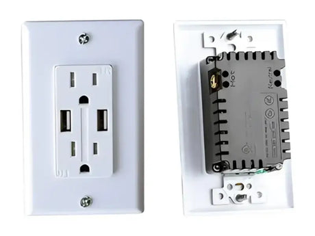 S850 Rv Designer Ac Dual Outlet W/ Cover & 2 Usb Cha