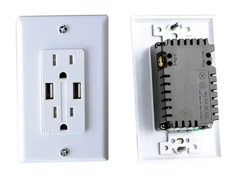 S850 Rv Designer Ac Dual Outlet W/ Cover & 2 Usb Cha
