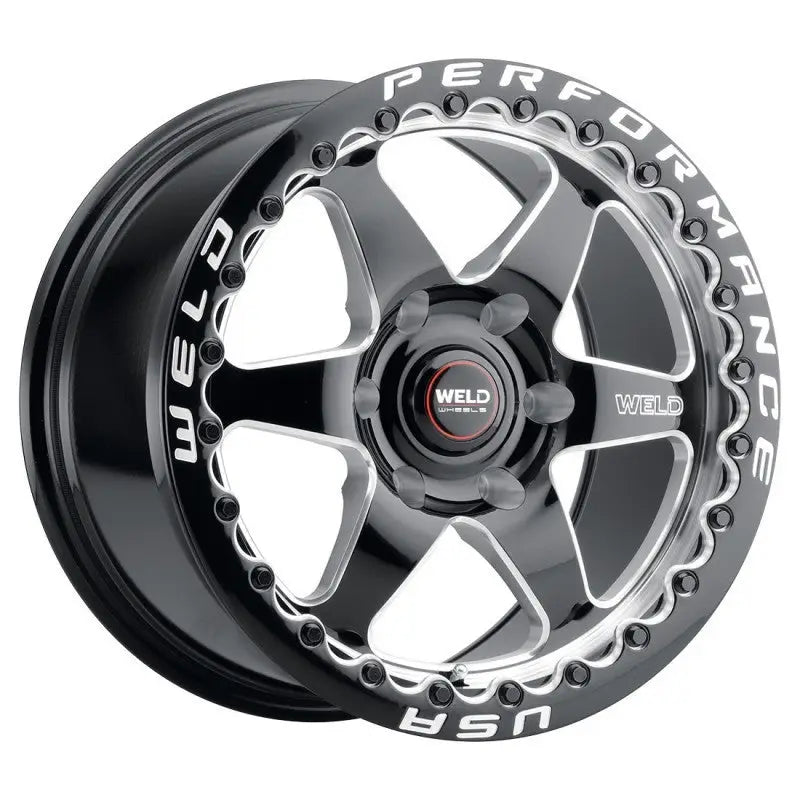 Weld S90970084P25 S90970084P25 Weld 17x10 Ventura 6 Beadlock 6x135 ET43 BS7.25 Gloss BLK MIL DIA 87.1