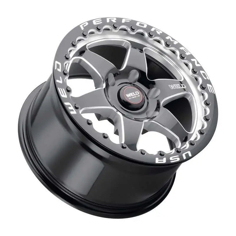 Weld S90970084P25 Weld 17x10 Ventura 6 Beadlock 6x135 ET43 BS7.25 Gloss BLK MIL DIA 87.1