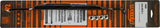 Black cable ties with metal nuts on orange and black striped cardboard for RV parts & accessories