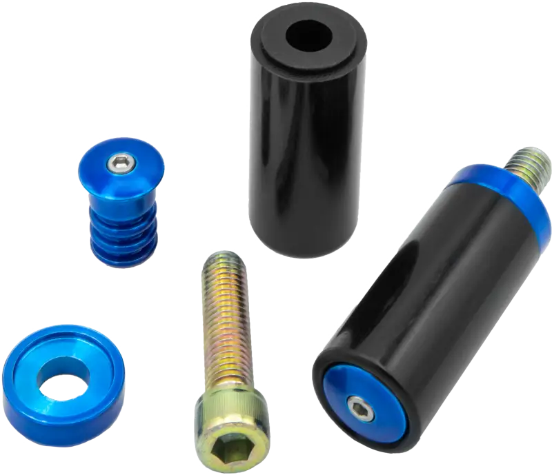 SANTORO FABWORX SF70004E Crash Bar Replacement Sliders in Chacho Blue for FLH/FLT Models - SANTORO FABWORX