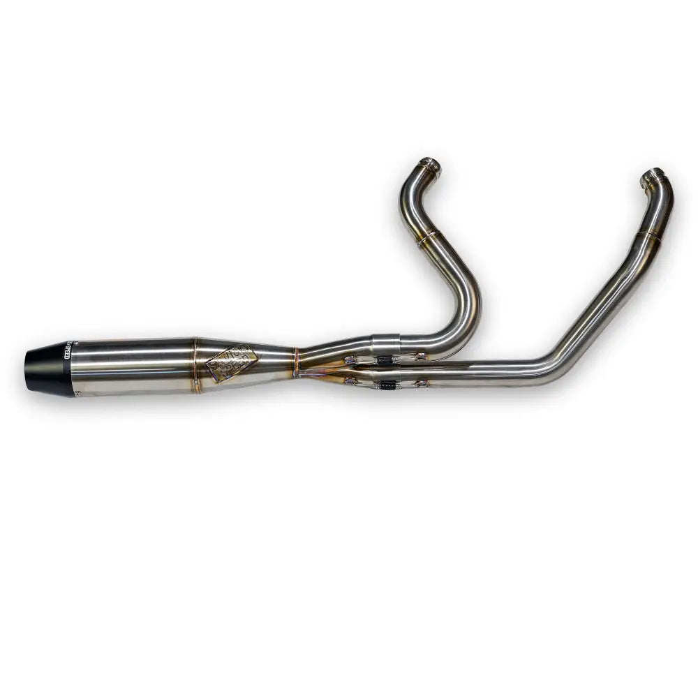 Sawicki Intmdtr M8 FLT Mid Exhaust 930-02604 - Black Brushed SS End Cap