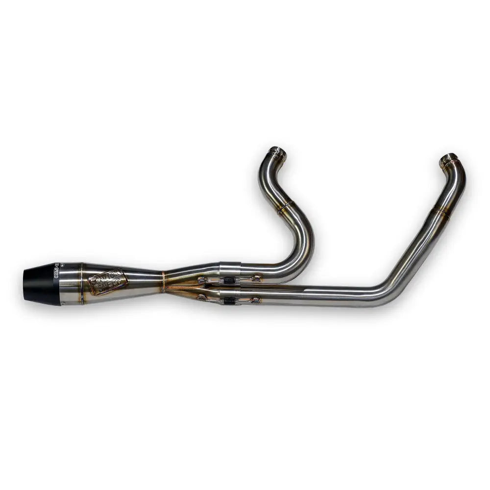 Sawicki Intmdtr M8 Softail Shorty Exhaust 930-02620 - Black Brushed SS End Cap