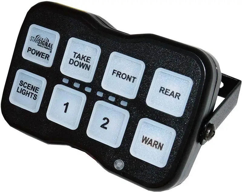 Black switch panel with illuminated buttons of SB44-8 Star Warning Mini Controller