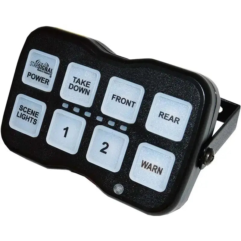 Black switch panel with illuminated buttons of SB44-8 Star Warning Mini Controller
