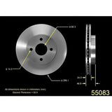 Technical drawing of SB982570 rotors disc brake rotor for vehicle stopping power
