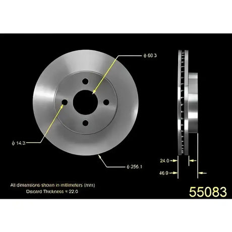 Technical drawing of SB982570 rotors disc brake rotor for vehicle stopping power