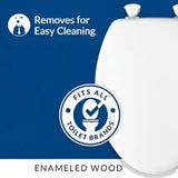 White enameled wood gripper seat cover with easy-clean removable hinges for SC-10 Rsi