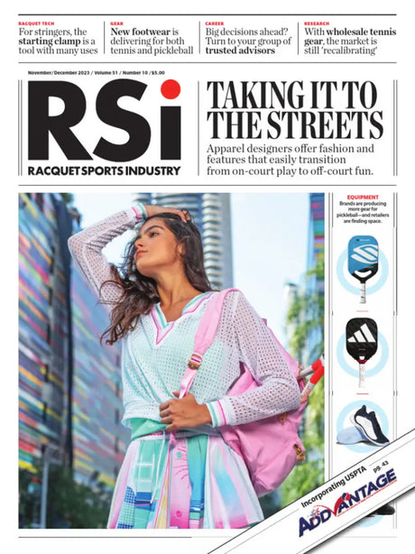 Tennis and pickleball industry magazine with SC-10P RSI Pleated Grip Cover S-D