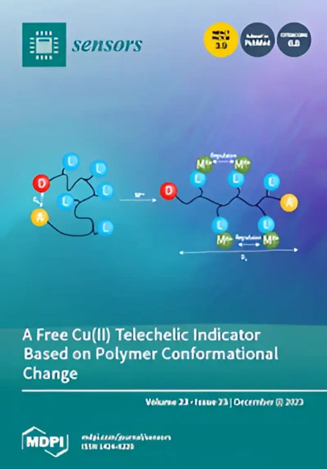 Sensors journal cover showing molecular diagram of polymer change for gripper seat cover