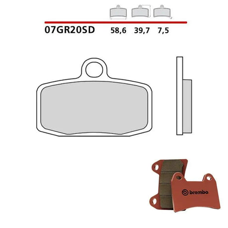 Brake pads with technical drawings and dimensions for SC-12 Rsi Gripper Seat Cover S-D