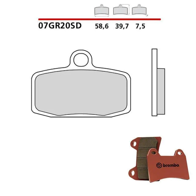 Brake pads with technical drawings and dimensions for SC-12 Rsi Gripper Seat Cover S-D