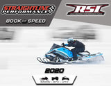 Snowmobile catalog cover featuring the SC-14 Rsi Gripper Seat Cover with white stitching