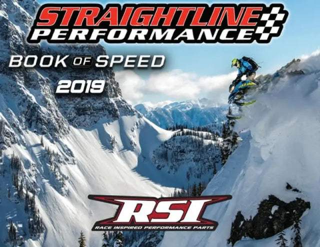 Snowmobile catalog cover featuring SC-14 RSI Gripper Seat Cover White Stitching Pol