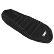 Black ribbed dirt bike seat cover with white stitching for SC-16P RSI Pleated Grip Cover S-D