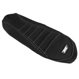 Black ribbed dirt bike seat cover with white stitching for SC-16P RSI Pleated Grip Cover S-D