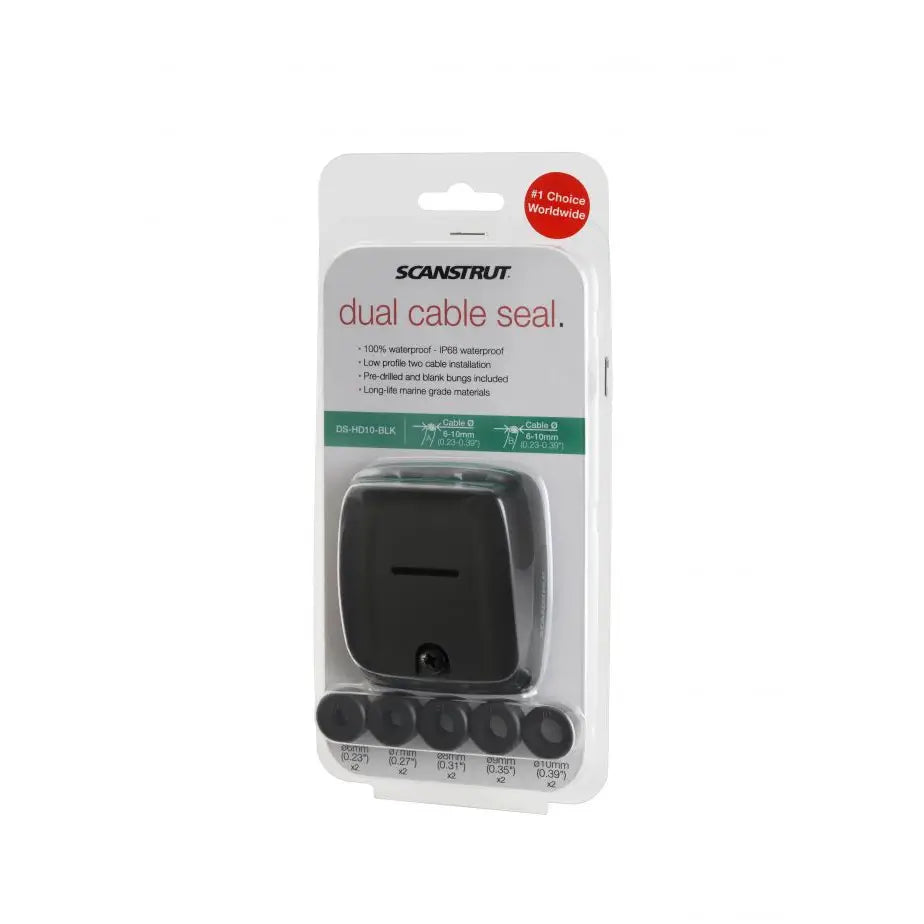 Scanstrut Designed For Two Cables Cable Gland DS-HD10-Black - Black DS-HD10-Black Horizontal Double DS-HD10-BLK