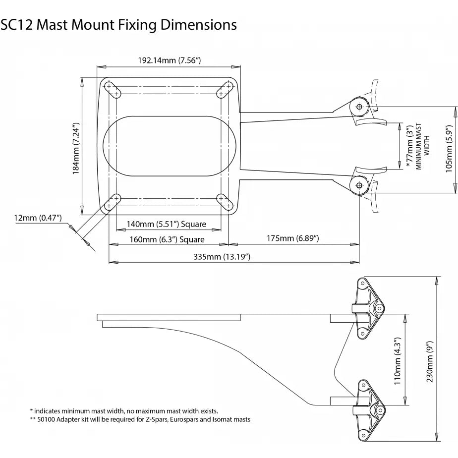 Scanstrut SC12 Radar Antenna Mount - Medium