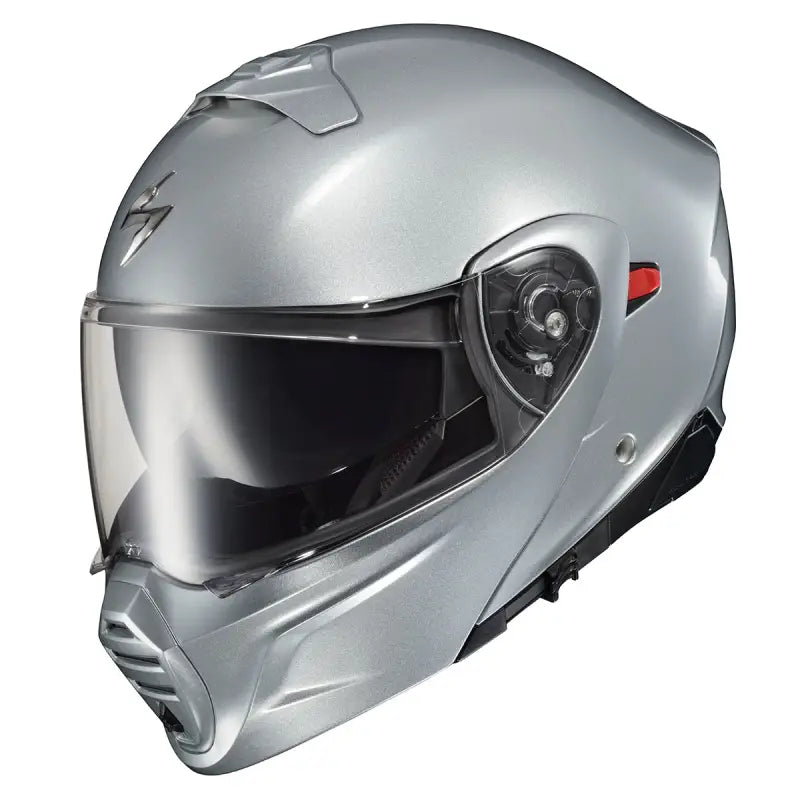 Silver motorcycle helmet with clear visor for Scorpion Exo Exo-Gt930 Transformer Helmet
