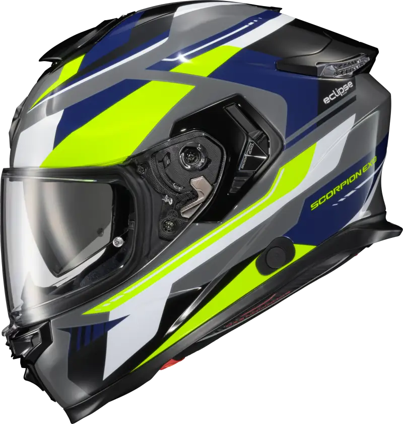 Exo Eclipse Full Face Helmet Lunar Grey/Hi Vis/Blue Lg - SCORPION EXO
