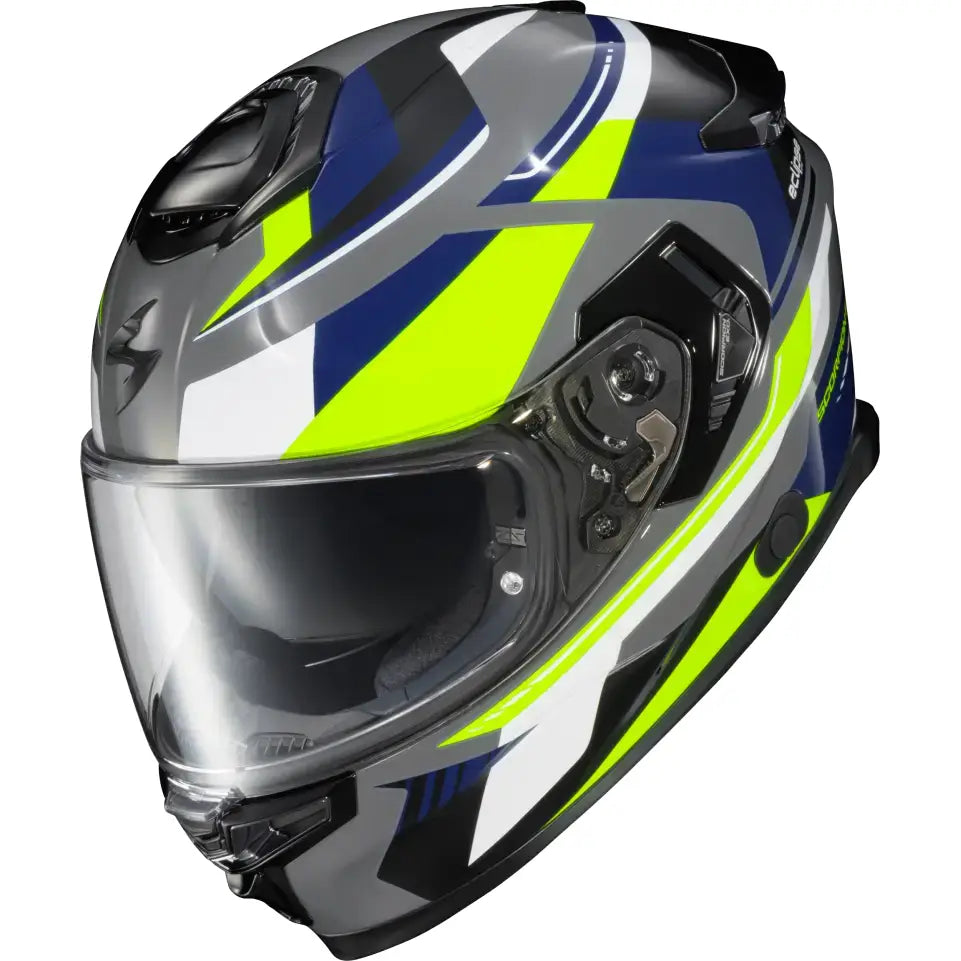 Exo Eclipse Full Face Helmet Lunar Grey/Hi Vis/Blue Lg - SCORPION EXO