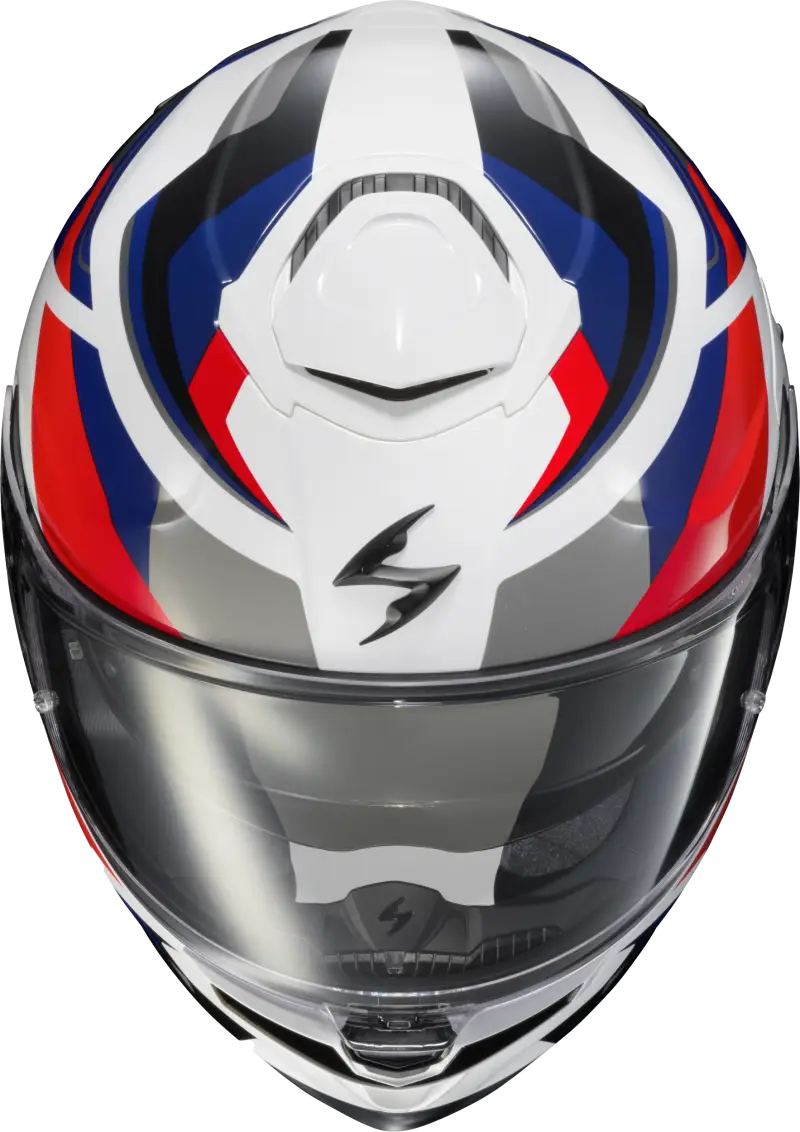 Exo Eclipse Full Face Helmet Lunar White/Red/Blue Lg - SCORPION EXO