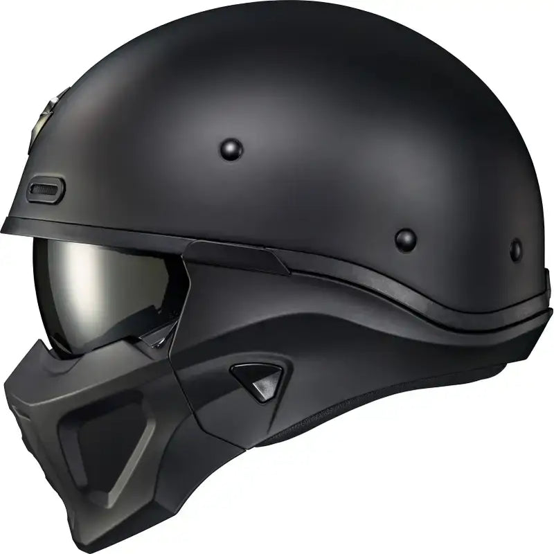 Covert X Open Face Helmet Matte Black Lg