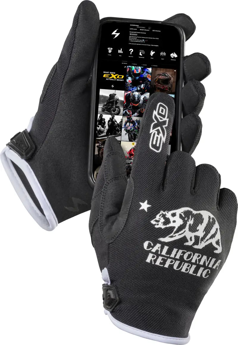 Moto Flex Gloves Golden State Black/White Xl - SCORPION EXO