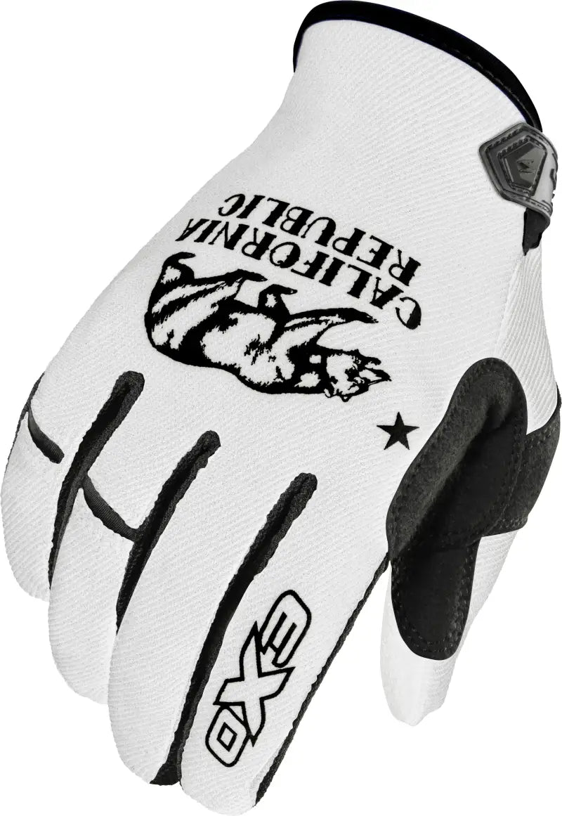 Moto Flex Gloves Golden State White/Black 2x - SCORPION EXO