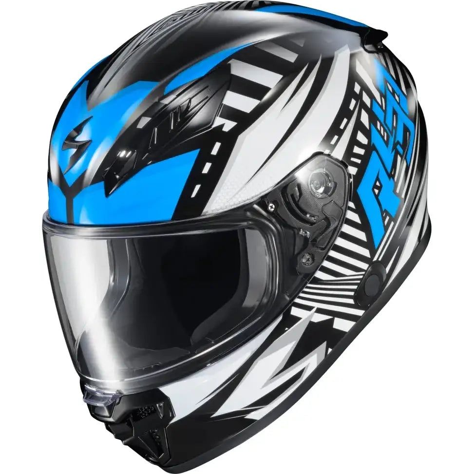 Exo R430 Full Face Helmet Head Trip Light Blue Sm - SCORPION EXO