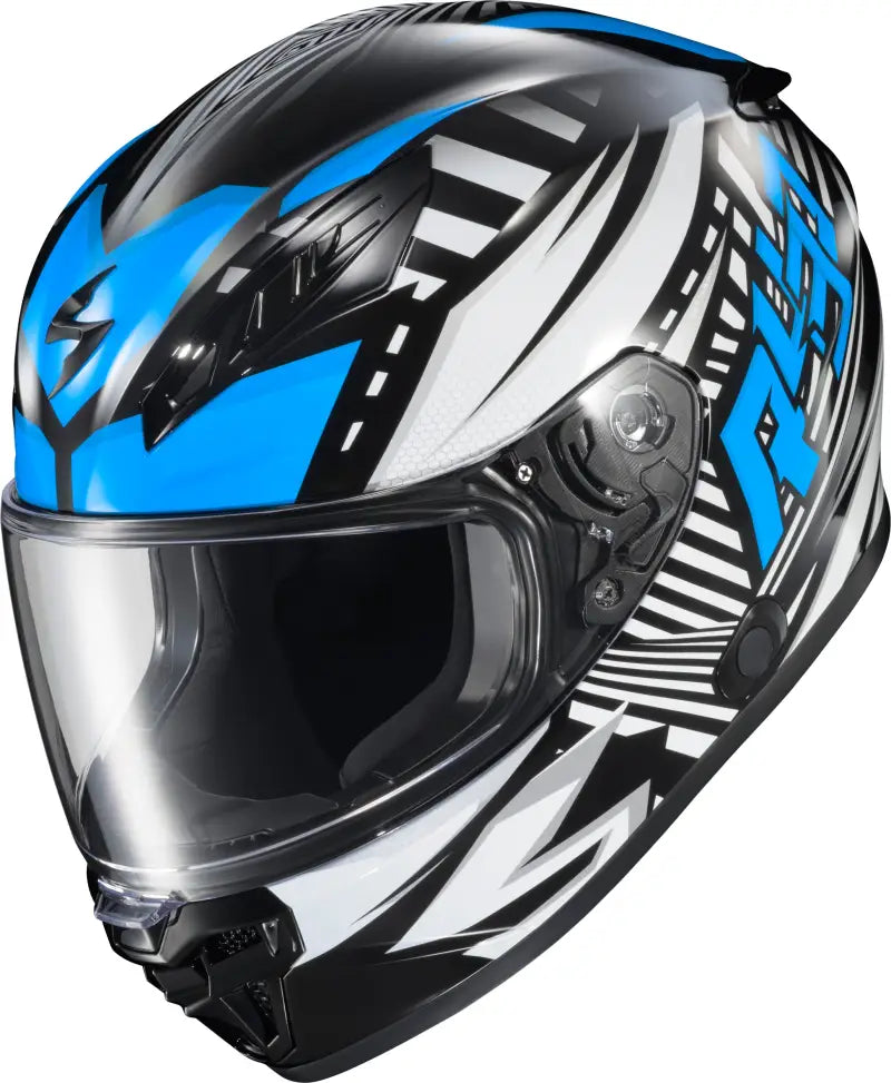 Exo R430 Full Face Helmet Head Trip Light Blue Md - SCORPION EXO