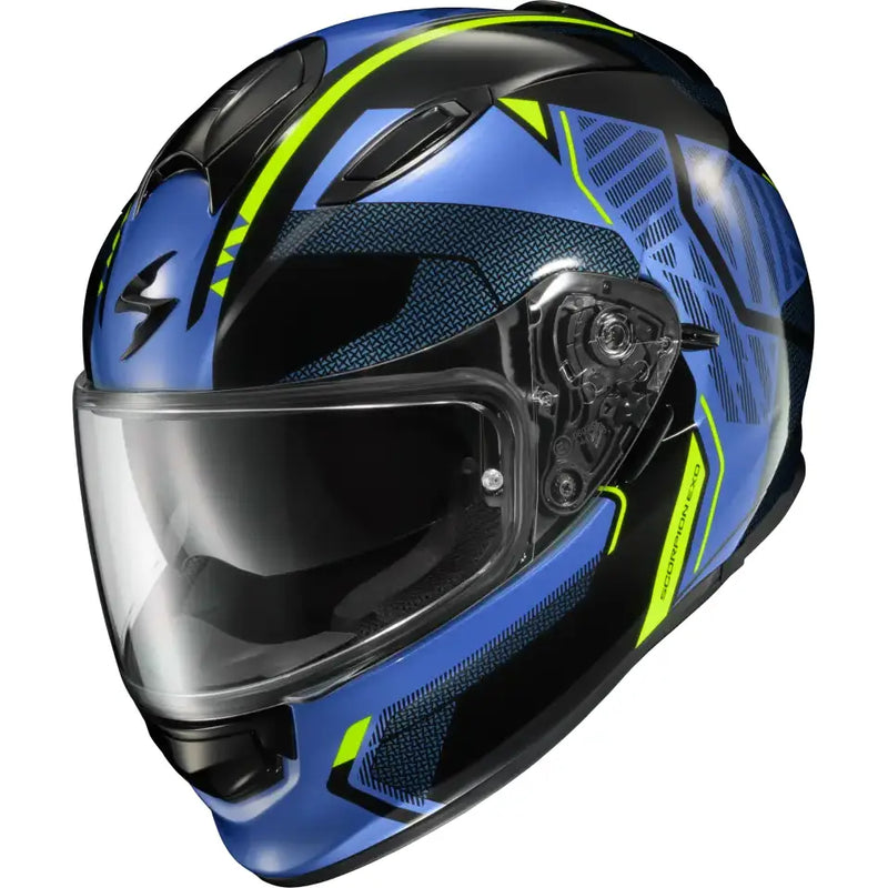 Ryzer Full Face Helmet Switch Blue/Hi Viz 2x - SCORPION EXO