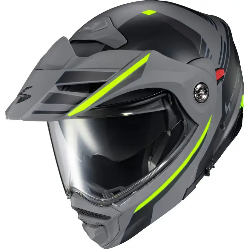 Exo At960 Modular Helmet Monk Grey/Hi Viz 2x - SCORPION EXO