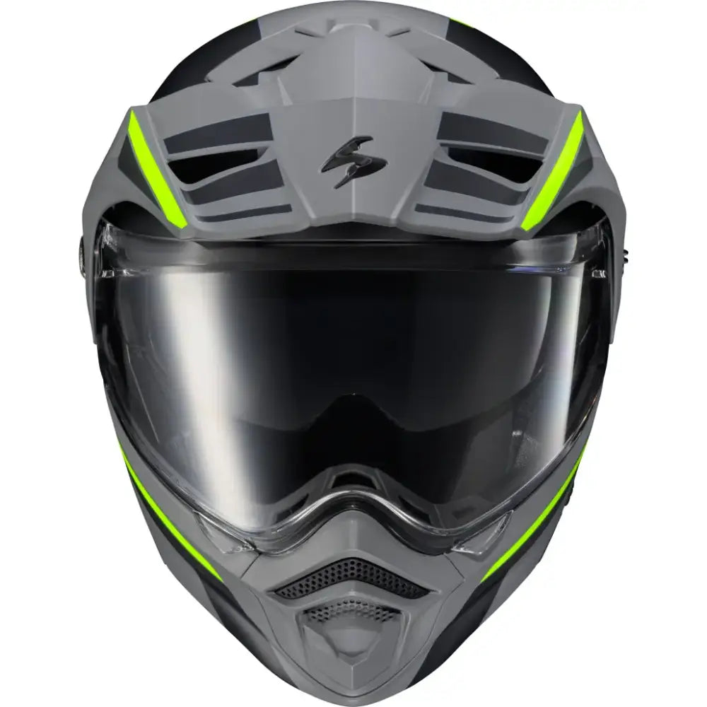 Exo At960 Modular Helmet Monk Grey/Hi Viz Lg - SCORPION EXO