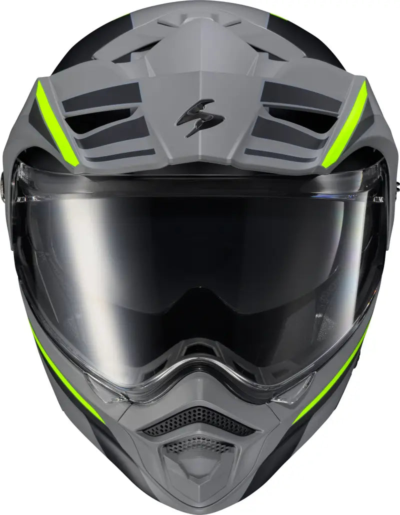 Exo At960 Modular Helmet Monk Grey/Hi Viz Xl - SCORPION EXO