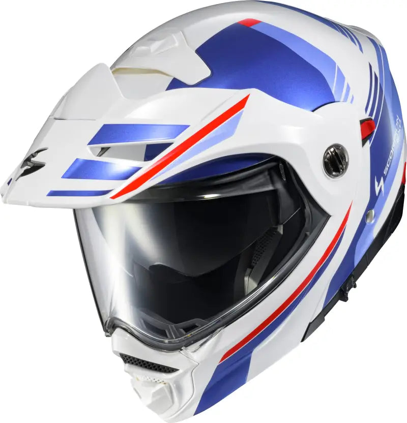 Exo At960 Modular Helmet Monk White/Blue Sm - SCORPION EXO