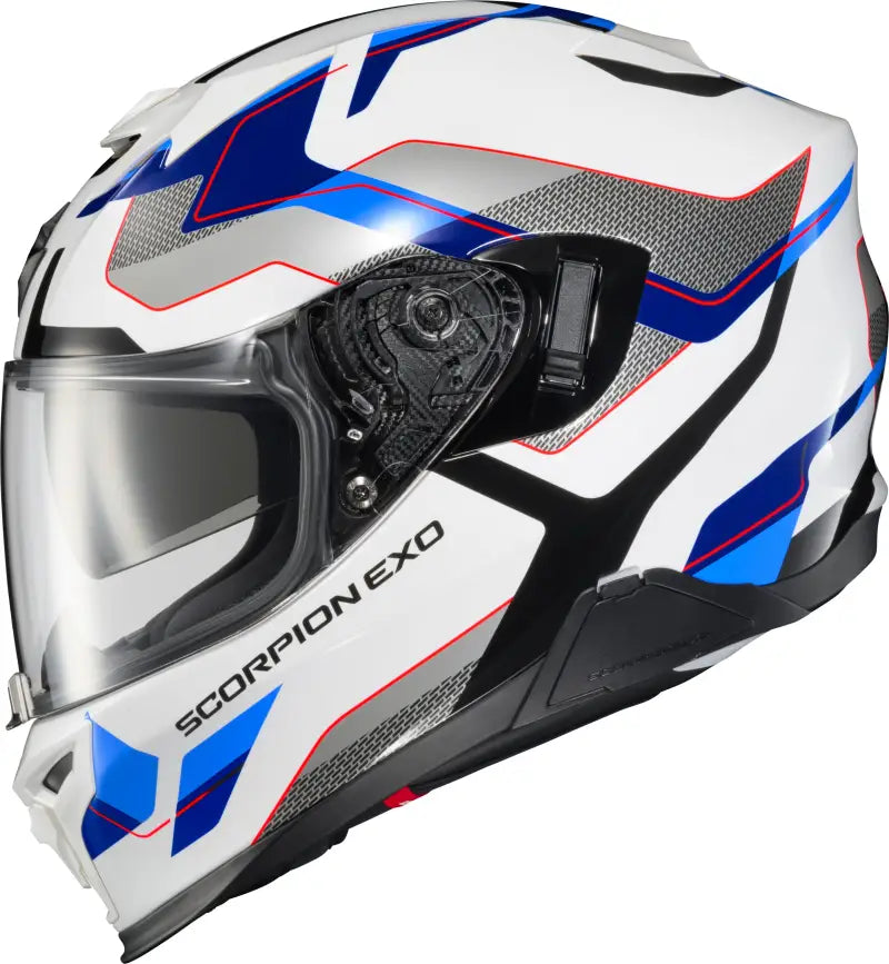 Exo T520 Full Face Helmet Zuse White/Blue Lg - SCORPION EXO