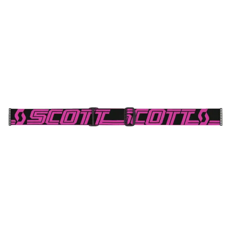 Pink and black patterned goggle strap with SCOTT branding for Fury Snowcross Goggle Pink Enhancer Rose Chrome