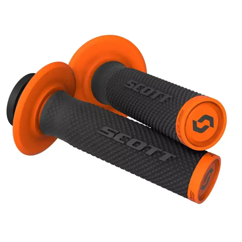 Scott 292452-1009222 Sx2 Lock-On Black/Orange grips featuring double density, full diamond design for motocross with anodized alloy clamp, Powersports, Street, AVADA - Best Sellers, Must Haves