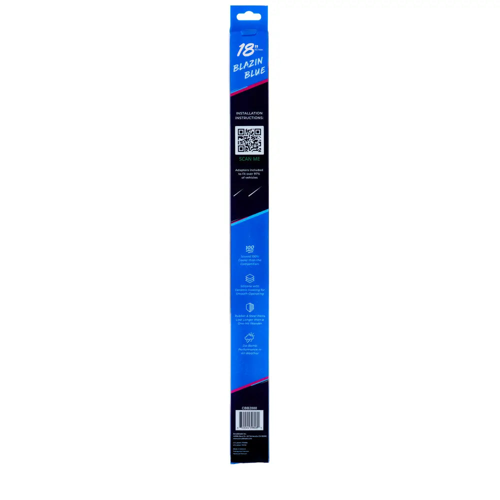 Scrubblade Ensure Quiet Operation Windshield Wiper Blade CBB1800 - Blue 18 Silicone Shadeblade Wpr Bld