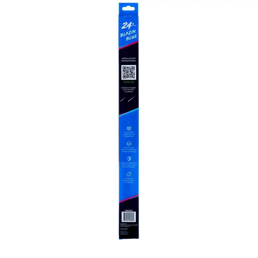 Scrubblade Ensure Quiet Operation Windshield Wiper Blade CBB2400 - Blue 24 Silicone Shadeblade Wpr Bld