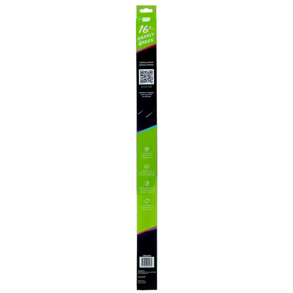 Scrubblade Ensure Quiet Operation Windshield Wiper Blade CBG1600 - Green 16 Silicone Shadeblade Per BA