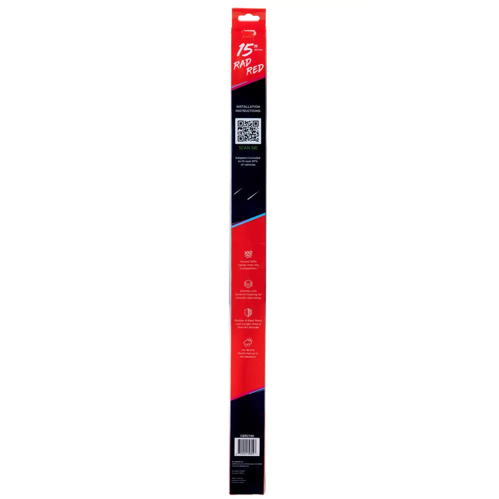 Scrubblade Ensure Quiet Operation Windshield Wiper Blade CBR1500 - Red 15 Silicone Shadeblade Wip Blae