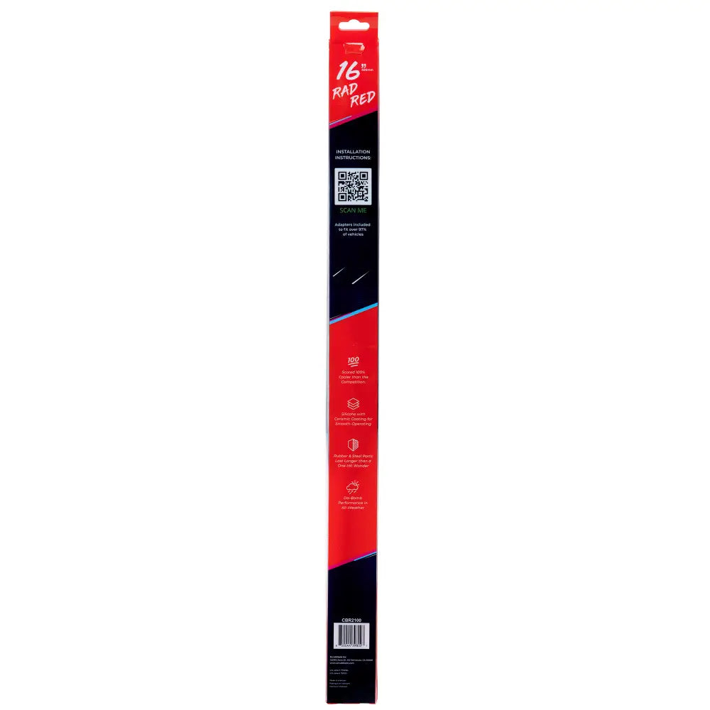 Scrubblade Ensure Quiet Operation Windshield Wiper Blade CBR1600 - Red 16 Silicone Shadeblade Wip Blae