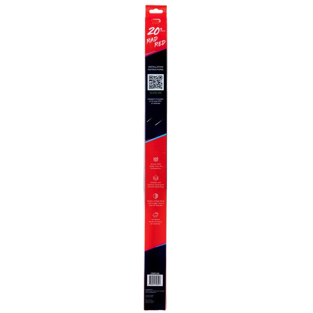 Scrubblade Ensure Quiet Operation Windshield Wiper Blade CBR2000 - Red 20 Silicone Shadeblade Wip Blae