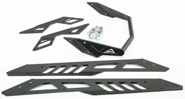Black metal off-road vehicle armor kit on SDRB465-AMT-FBK aluminum rear bumper for SD Gen 4